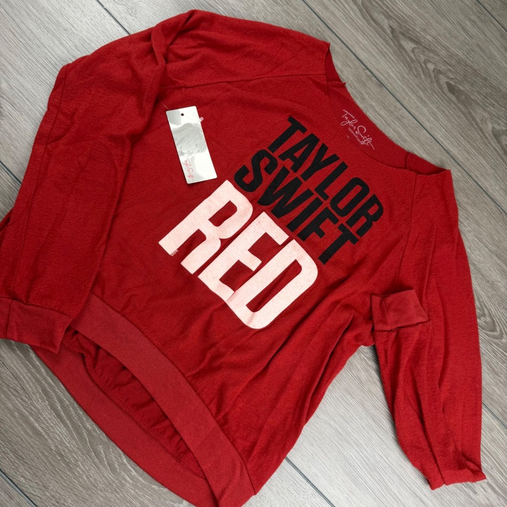 Taylor Swift Womens Sweatshirt Red Album Tour Graphic Red S